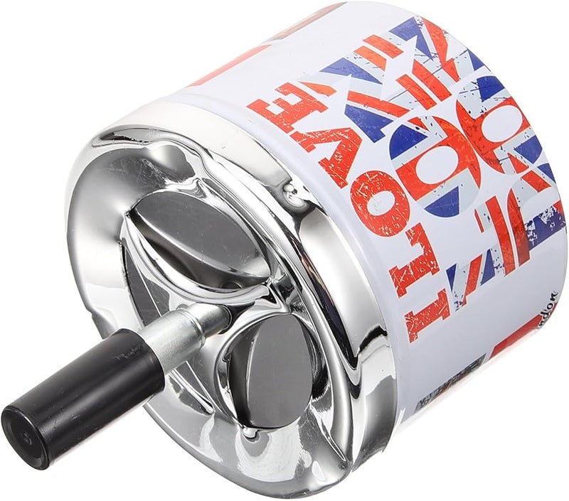 منفضة سجائر معدنية مقاومة للرياح بغطاء، محمولة للاستخدام الداخلي والخارجي بتصميم إطفاء تلقائي - Image 1